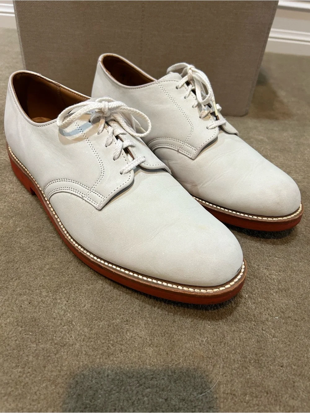 Brooks Brothers Suede White Bucks Size 10 E (wide) by Walkover USA